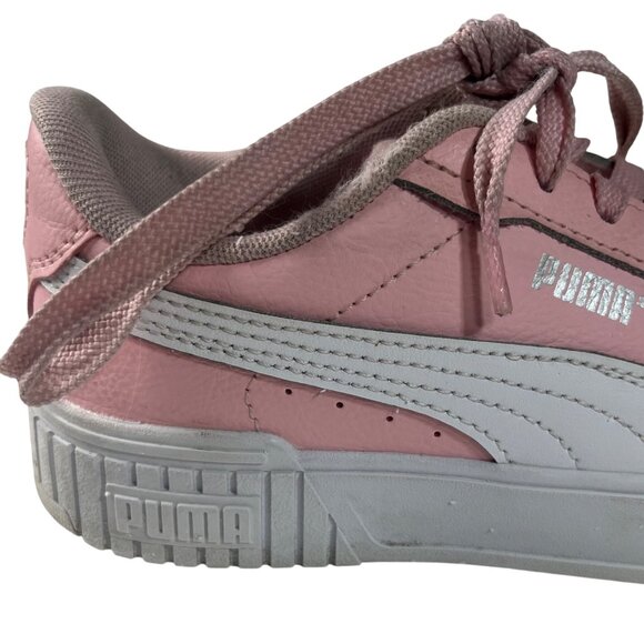 Puma Sneakers Girls Size 4.5 Pink White Casual Lace-Up Shoes - Picture 9 of 11
